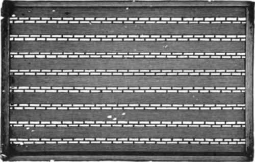 Dr. G. L. Tinker used strips of perforated zinc supported by strips of wood.