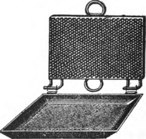Many early honey producers made satisfactory comb foundation with the hand press (above).