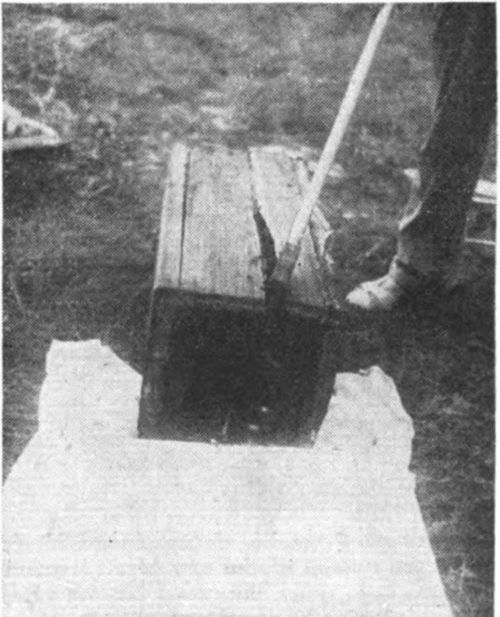 With an axe split the gum apart.