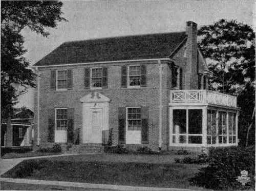 Typical New England Colonial style house with plans