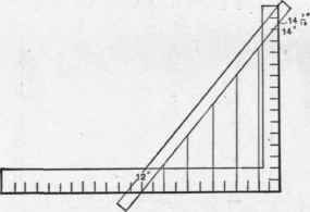 Fig. 101 Obtaining the Lengths of Jack Rafters with the Steel Square.
