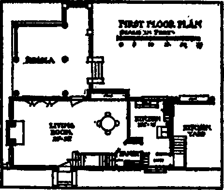 First floor plan, Casa del Ponte, Rowayton, Conn.