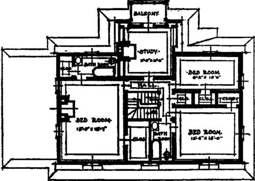 Second Floor Plan The home of Jerome C. Bull, Tuckaboe, N. Y.