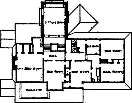 Second floor plan, Swarthmore Lodge, Bryn Mawr, Pa.