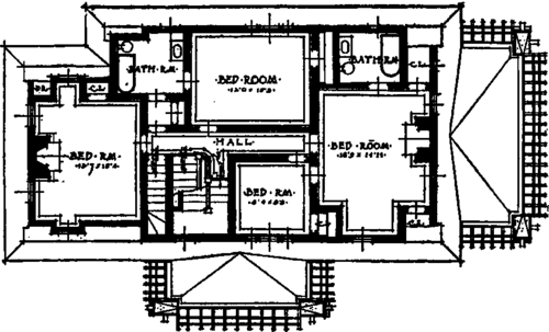 Second floor plan, the home of St. G. Barber, Englewood, N. J.