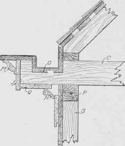 Fig. 286. Cornice Construction for Concealed Gutter