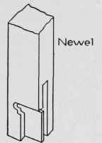 Fig. 41. Newel Cub to Receive Bottom Step.