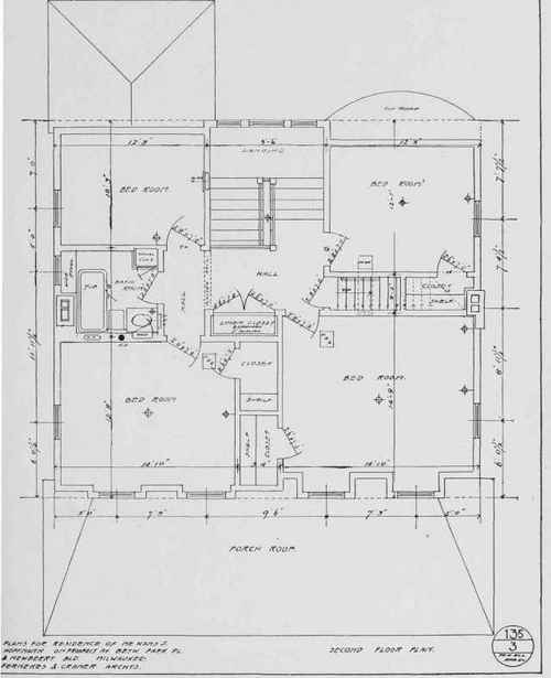 SECOND FLOOR PLAN OF RESIDENCE FOR MR. HANS HOFFMAN, MILWAUKEE, WIS.