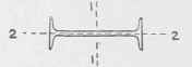 Section of beam, showing axes 1 1 and 2 2.