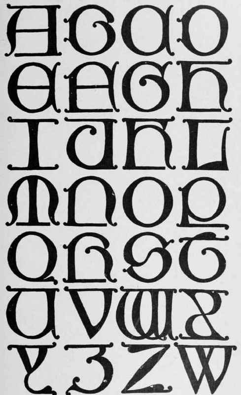 Fig. 30. Alphabet of Uncial Gothic Capital Letters, 16th Century.