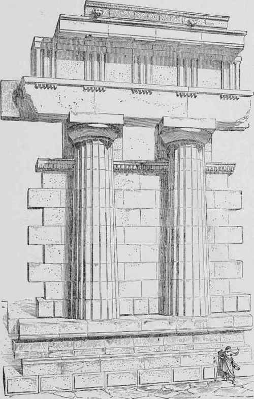 Basilica of the Giants, Temple of Zeus, Agrigentum, Sicily. Showing Greek engaged columns.