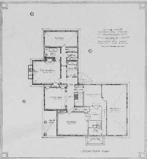 FIRST AND SECOND FLOOR PLANS OF HOUSE FOR C. LA VERNE BUTLER, ESQ., AT FRAMINGHAM, MASS.