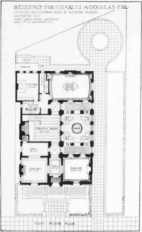FIRST FLOOR PLAN 0F HOUSE FOR CHAS. A. DOUGLAS, ESQ., WASHINGTON, D C.