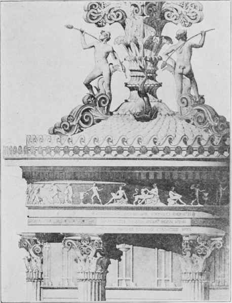 Fig. 77. Cnoragic Monument of Lysicrates, Athens, Upper Part Restored.