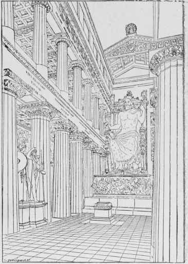 Interior of a Greek Doric Temple (Restored).