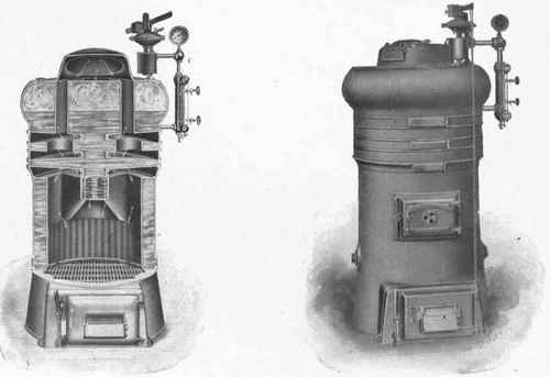 VIEWS OF THE AMERICAN RADIATOR COMPANY'S STEAM BOILER FOR HARD COAL.