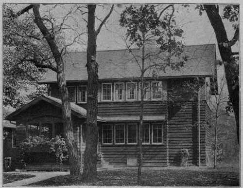 AN INEXPENSIVE SUBURBAN HOME. Finished in Ship lap Siding and Plaster.