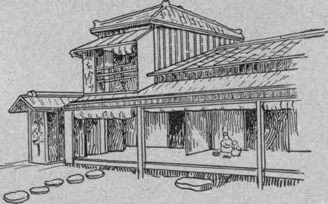 EXTERIOR OF A JAPANESE HOUSE.