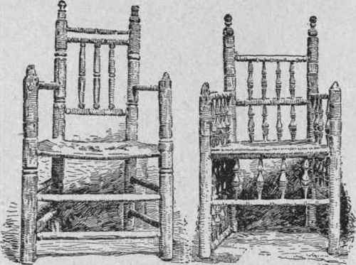 Governor Carver's Chair. Elder Bewster's Chair. Examples Of Turned Chairs.