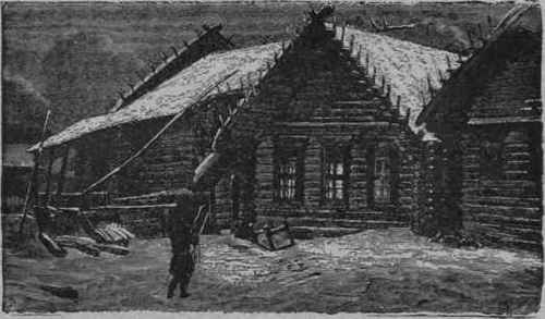 LOG HOUSES OF RUSSIAN PEASANTS.