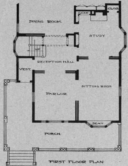 PLAN No. 3. Shielded Entrance at North Side. House Facing West.