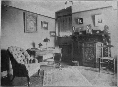 THE SAME ROOM WITH SOME OF THE FURNISHINGS REMOVED.