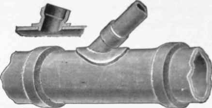 Fig. 398 Section and Plan of Saddle Junction for Branch drain.