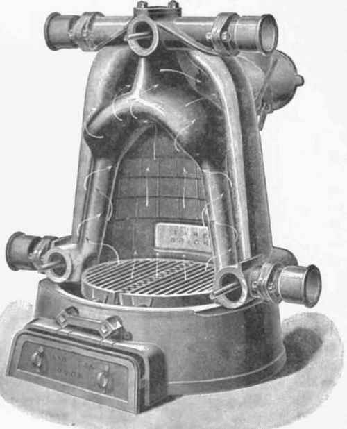 Fig. 514 View of Viaduct cast lron Boiler, with the Front Half of the Outer Case Removed.