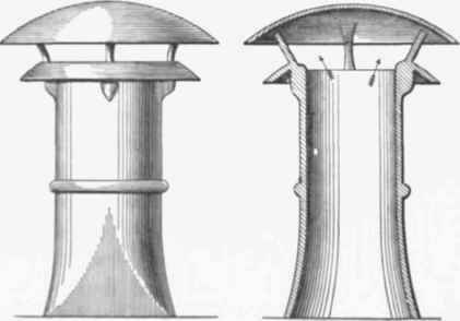 Fig. 687. Elevation and faction of the Pembridge Chimney cowl.