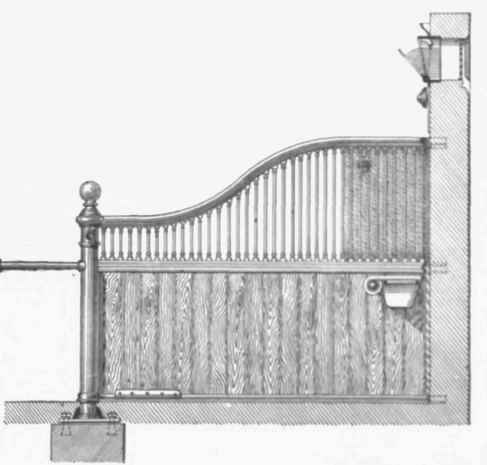 Fig. 729. Stall division with Shifting piece instill for taking out and replacing the Woodwork.
