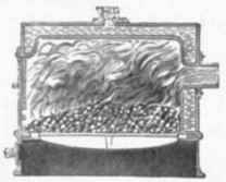 Section. Fig 507 View and section of Independent Saddle Boiler.