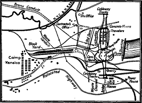 General lay out of construction plant Kensico dam.