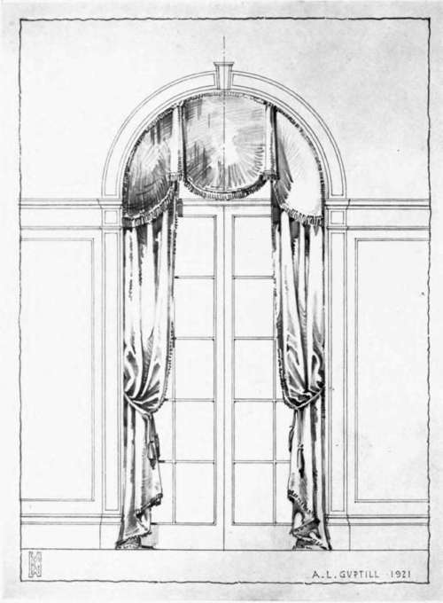 A Conventional Drapery Study Combining Free Hand and Instrumental Lines.