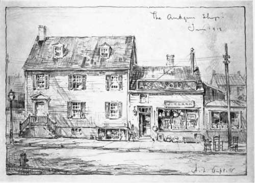A Quick Sketch Done Directly From a Building, Picturing the Main Characteristics in a Direct and Simple Way, the Detail Being Only Suggested.