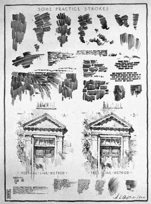 Illustrating Methods of Tone Building, and Two Ways of Making Sketches.