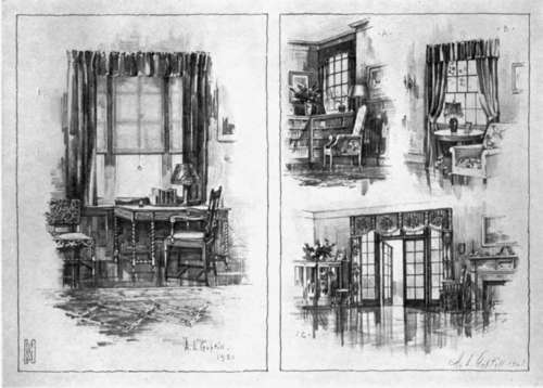 Interior Sketches Showing Doors and Windows.