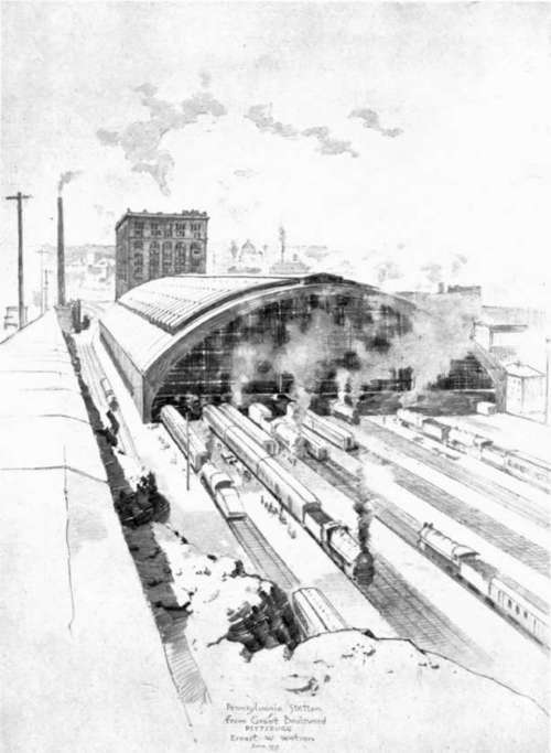 Pencil Sketch By Ernest W. Watson Pennsylvania Station, Pittsburgh, Pa.