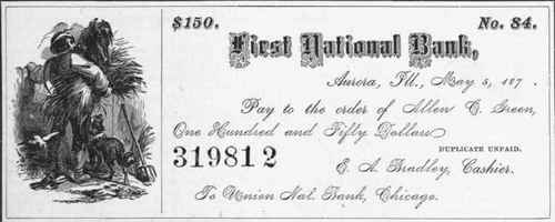 Form of a Bank Draft.