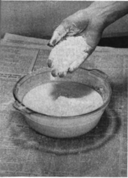 Dry particles stay on top