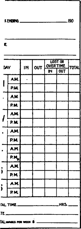 Day Time Card.