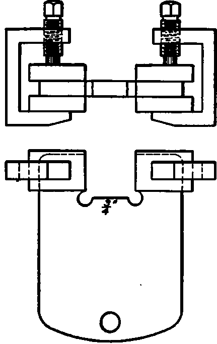 Method of Clamping Pieces on Gage to Prevent Rounding Edges.