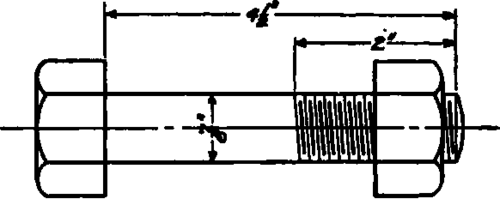 Conventional Drawing for Machine Bolt and Nut.