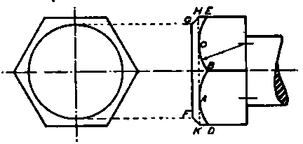 Hexagonal Bolt Head with Chamfer.
