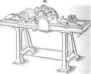 Draw bench for striping back of plates.