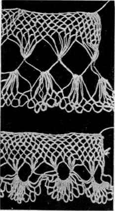 Two Edgings netted obliquely.