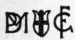 Mortlake mark, with monogram of Philip de Maecht on the left, and of Sir Francis Crane on the right.