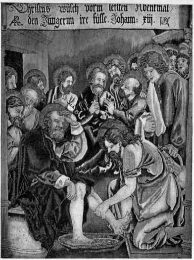 Plate no. 415. Two Scenes from the Life of Christ, part of a set of six Late German Renaissance tapestries given to the Metropolitan Museum by Mr.