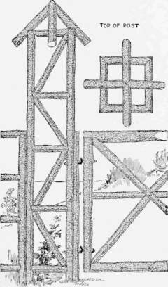 The Entrance to the Grounds was Given an Inviting Appearance with Large Posts and Swinging Gates