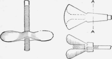 Wing Nuts Made of Discarded Parts Taken from a Faucet or a Gas Bracket
