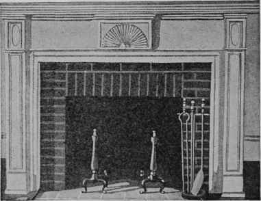 A Colonial mantel of unusual distinction, which was built at a cost of only $7.50 for wood and moldings.